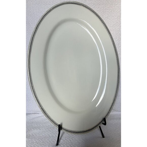 TK Thun Platter Large 16 1/8”L x 11 1/4”W Greek Key  Czechoslovakia VGUC - Picture 1 of 16